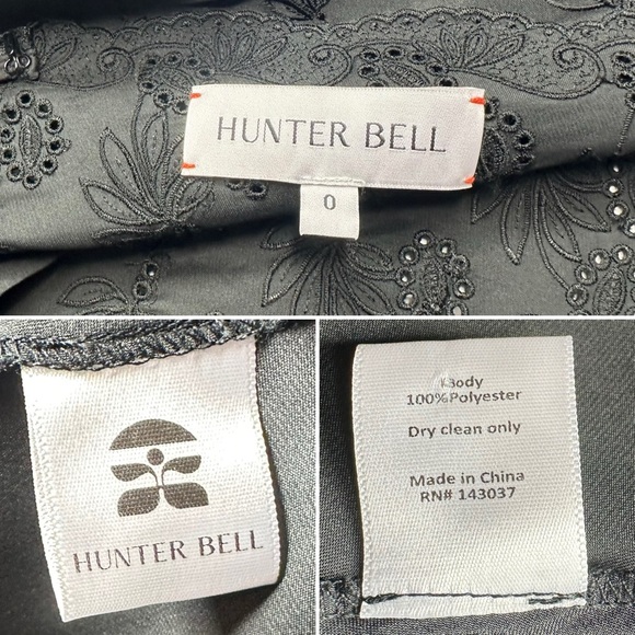 Hunter Bell Lulu Embroidered Satin Bias Gown Size 0 NWOT - Picture 7 of 14